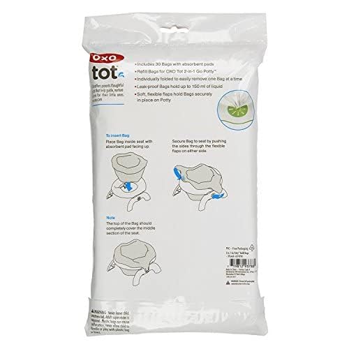 OXO Tot 2-in-1 Go Potty liners fit securely on soft flaps during use.