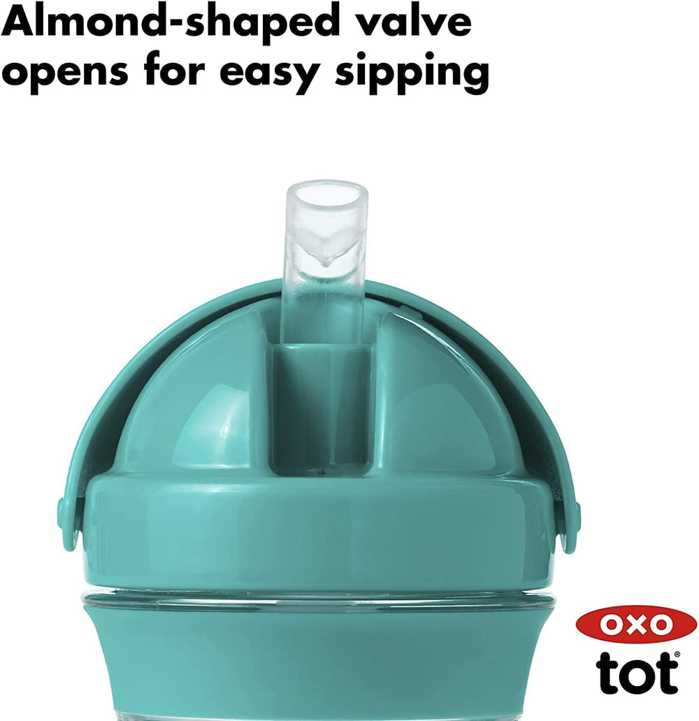 OXO Tot Transitions Teal measurement marks help tracking portions.