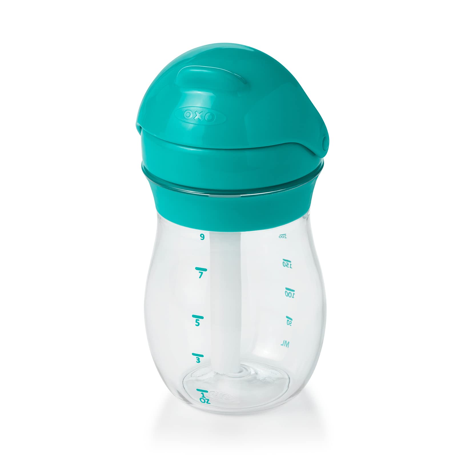 OXO Tot Transitions Teal on-the-go use during meals and snacks.
