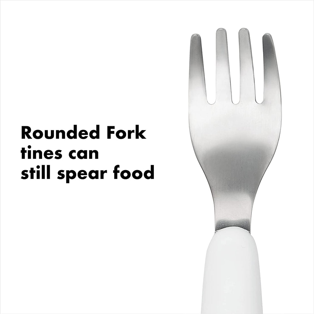 OXO Tot pink fork and spoon ideal for children around 12 months