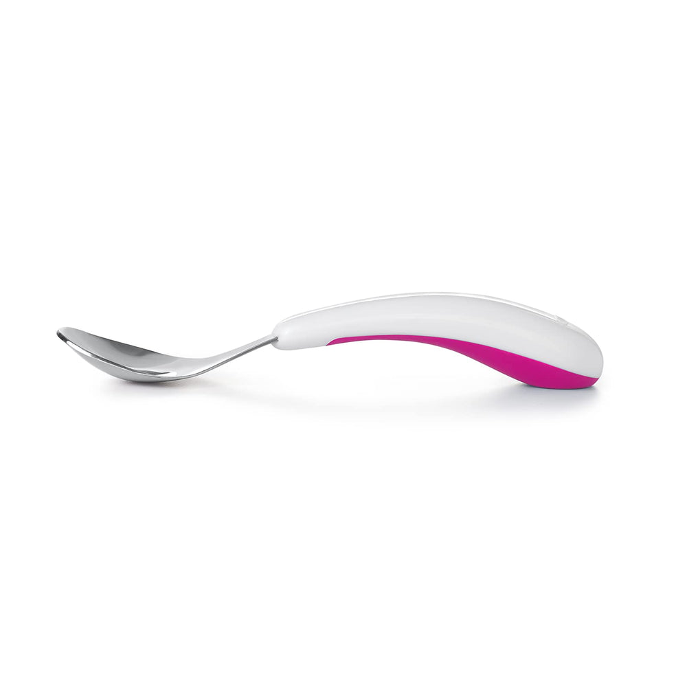 OXO Tot Training Fork & Spoon pink rounded fork tines safe for practice