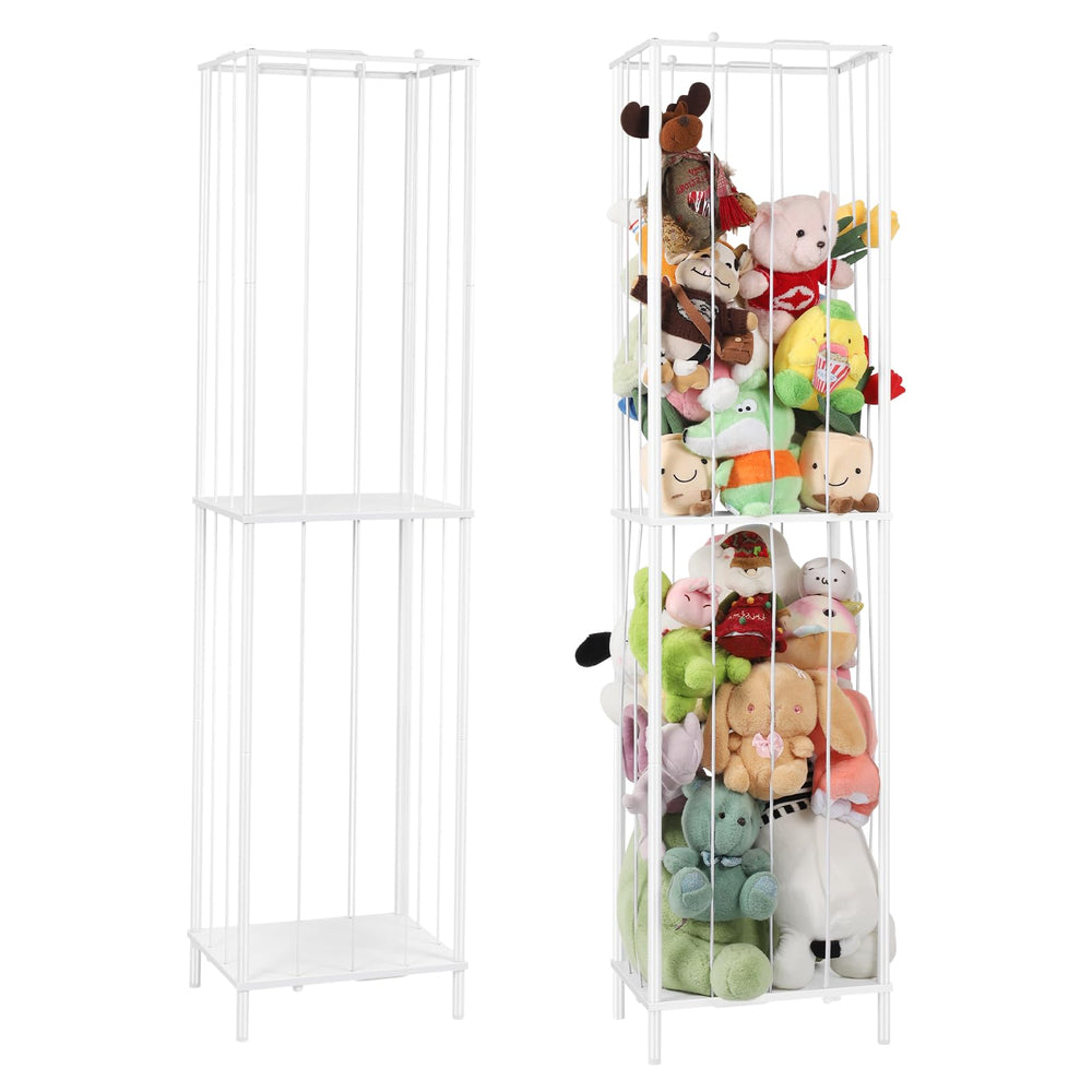 OYEAL stuffed animal storage holder elastic rope detail highlights clear sightlines for easy toy selection