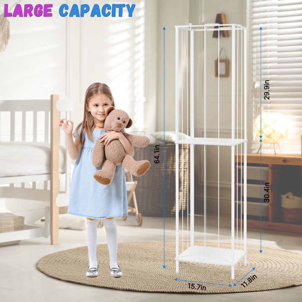 OYEAL stuffed animal storage holder side view demonstrates compact footprint for small spaces