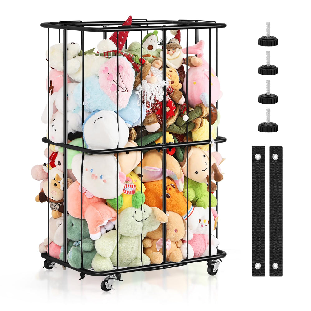 OYEAL stuffed animal zoo storage tower side view keeps plush toys organized