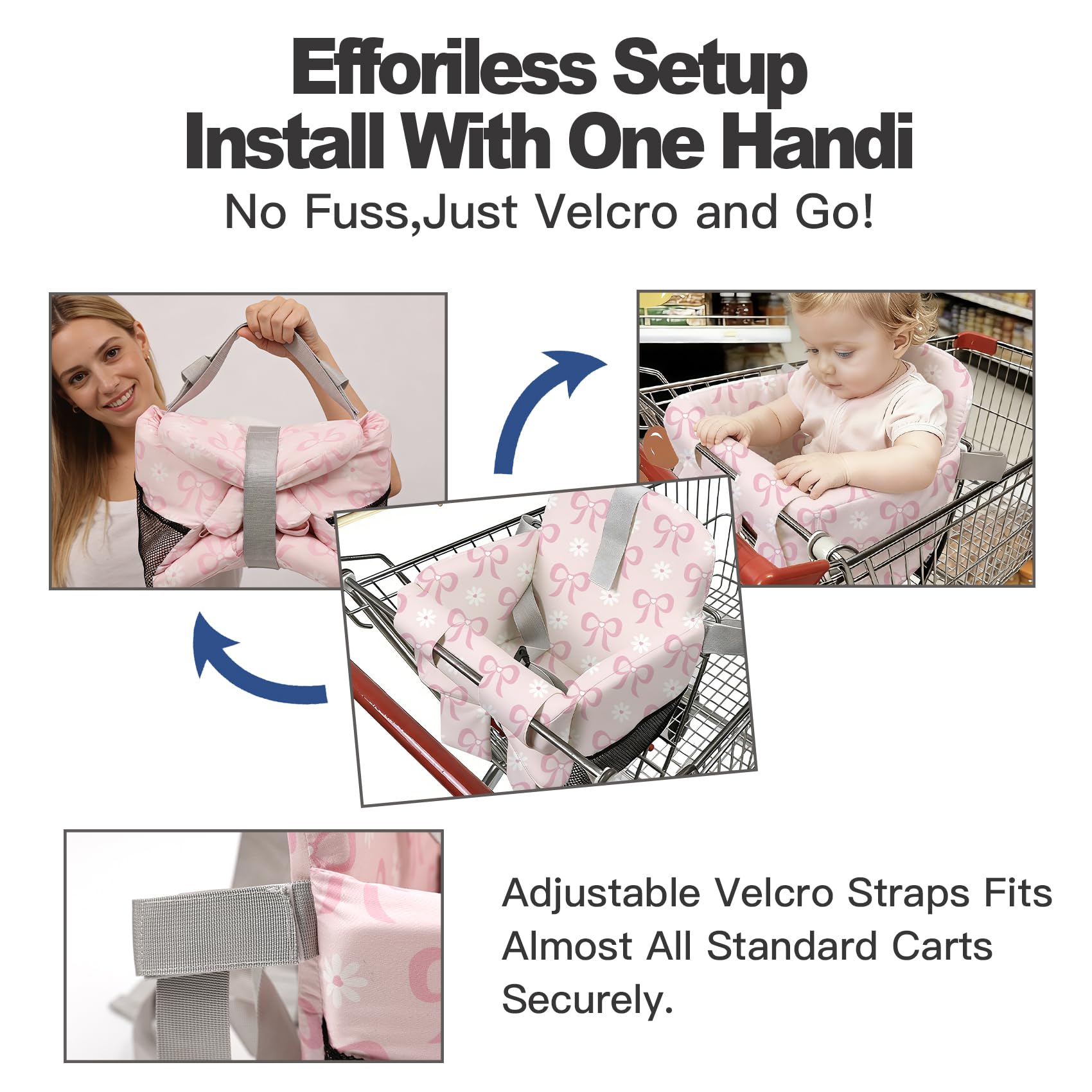 Ozrvyndarel hands-free-strap enables easy carrying while shopping with one arm.
