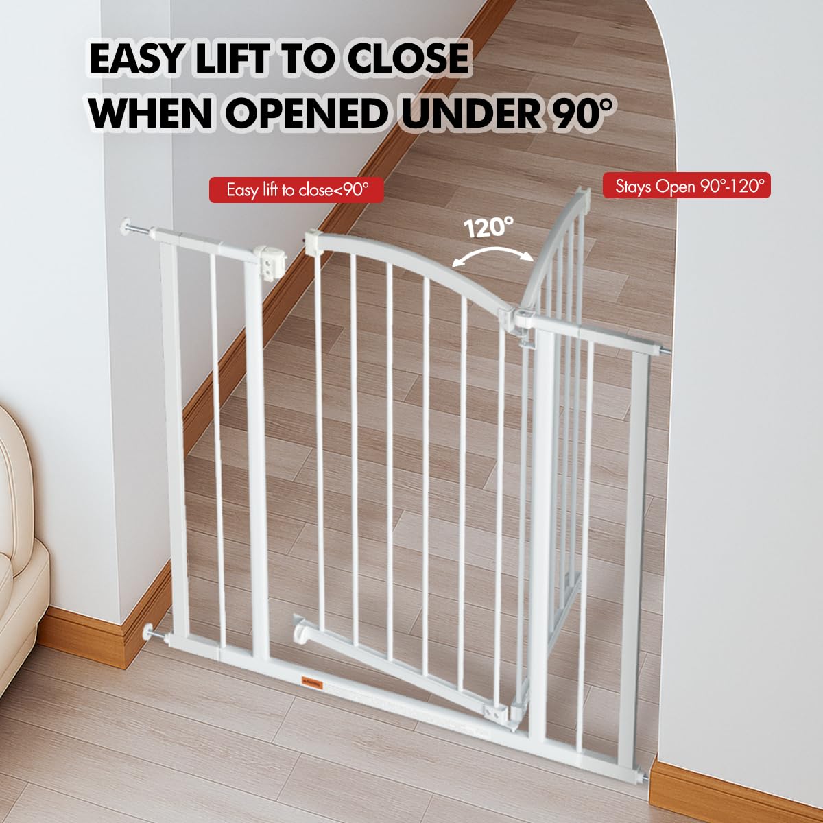 Ozzy & Kazoo baby gate blocks doorways for curious toddlers