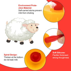 PAGOW nipple-goat-kid-use-syringe-attachment demonstrates easy syringe compatibility for orphaned animals.