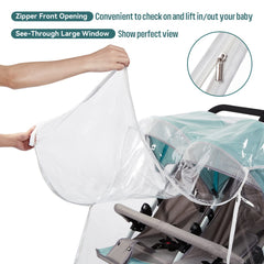 PAHTTO rain cover large front window for easy baby visibility
