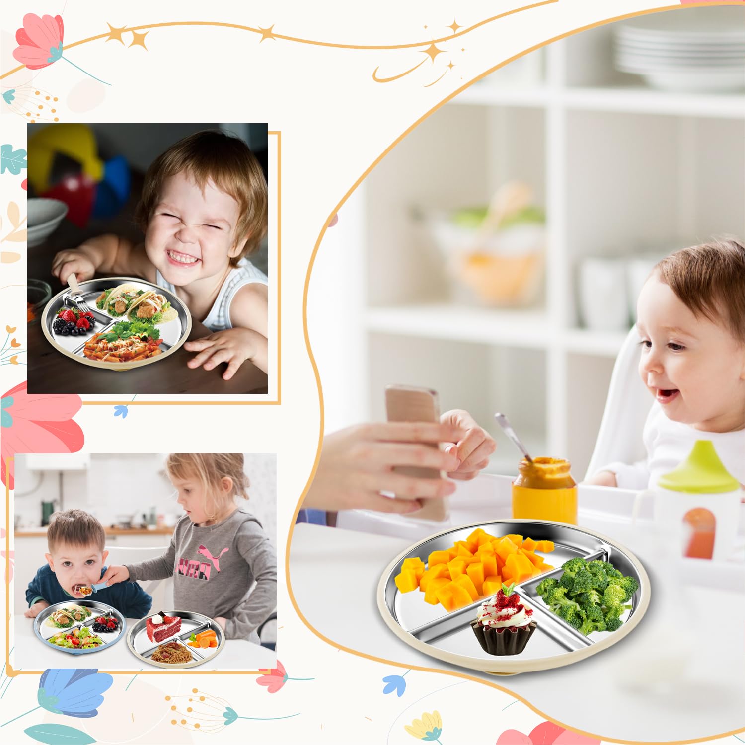 Removable silicone sleeves provide added grip and protection for small hands.