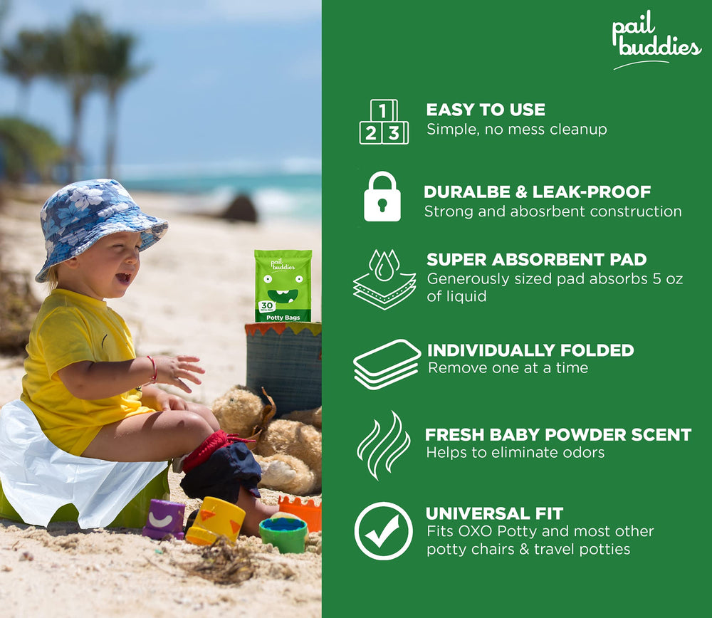 Pail Buddies easy-to-use liners ready to attach and tie.