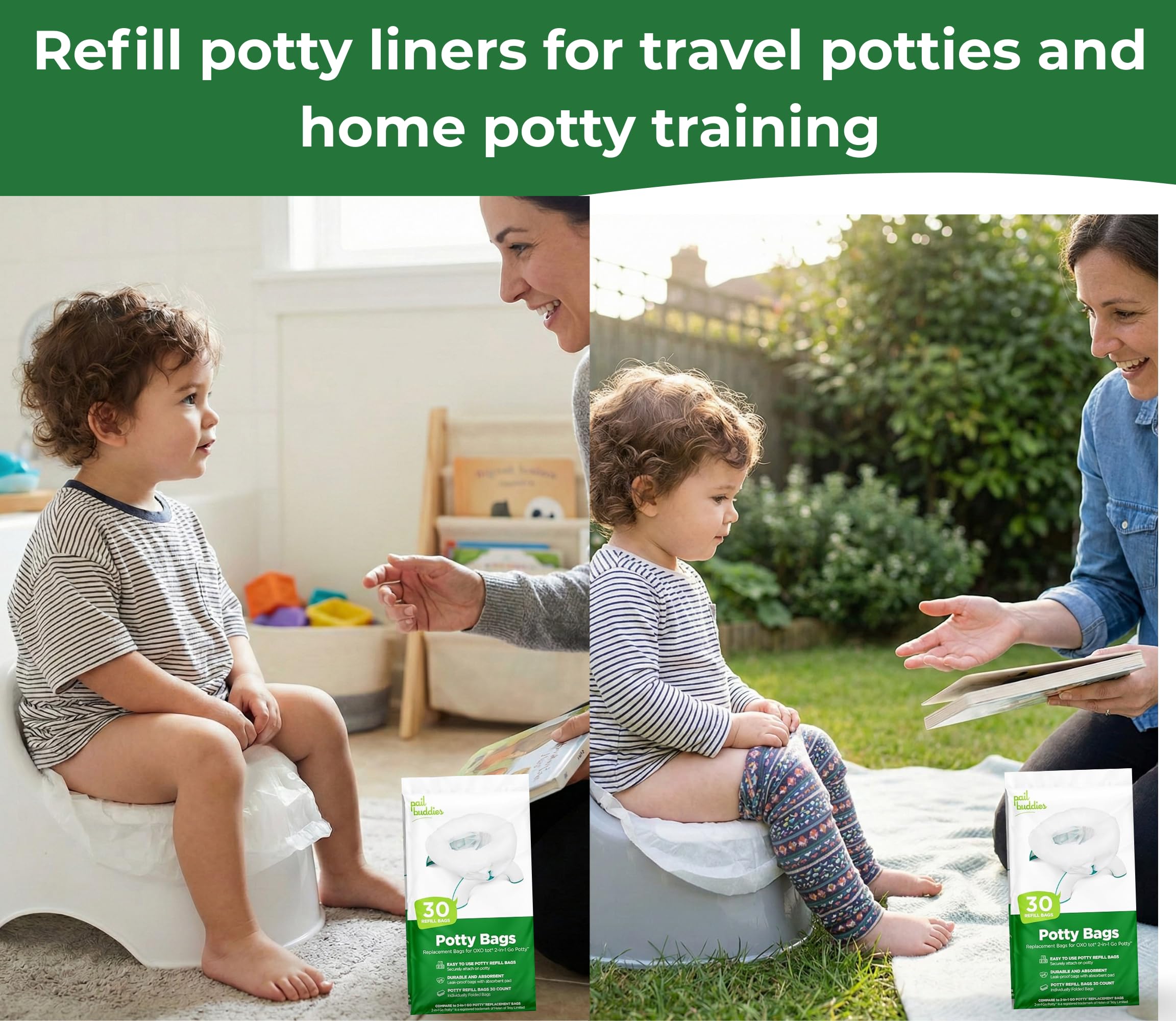 Pail Buddies individually folded liners for quick mess-free use.