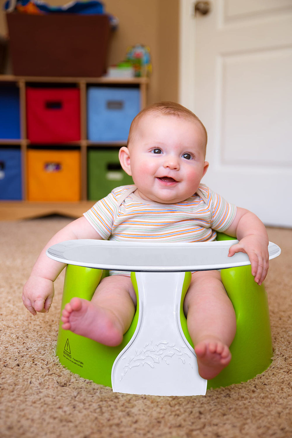Pail Buddies tray is compatible with the original Bumbo seat for meals.