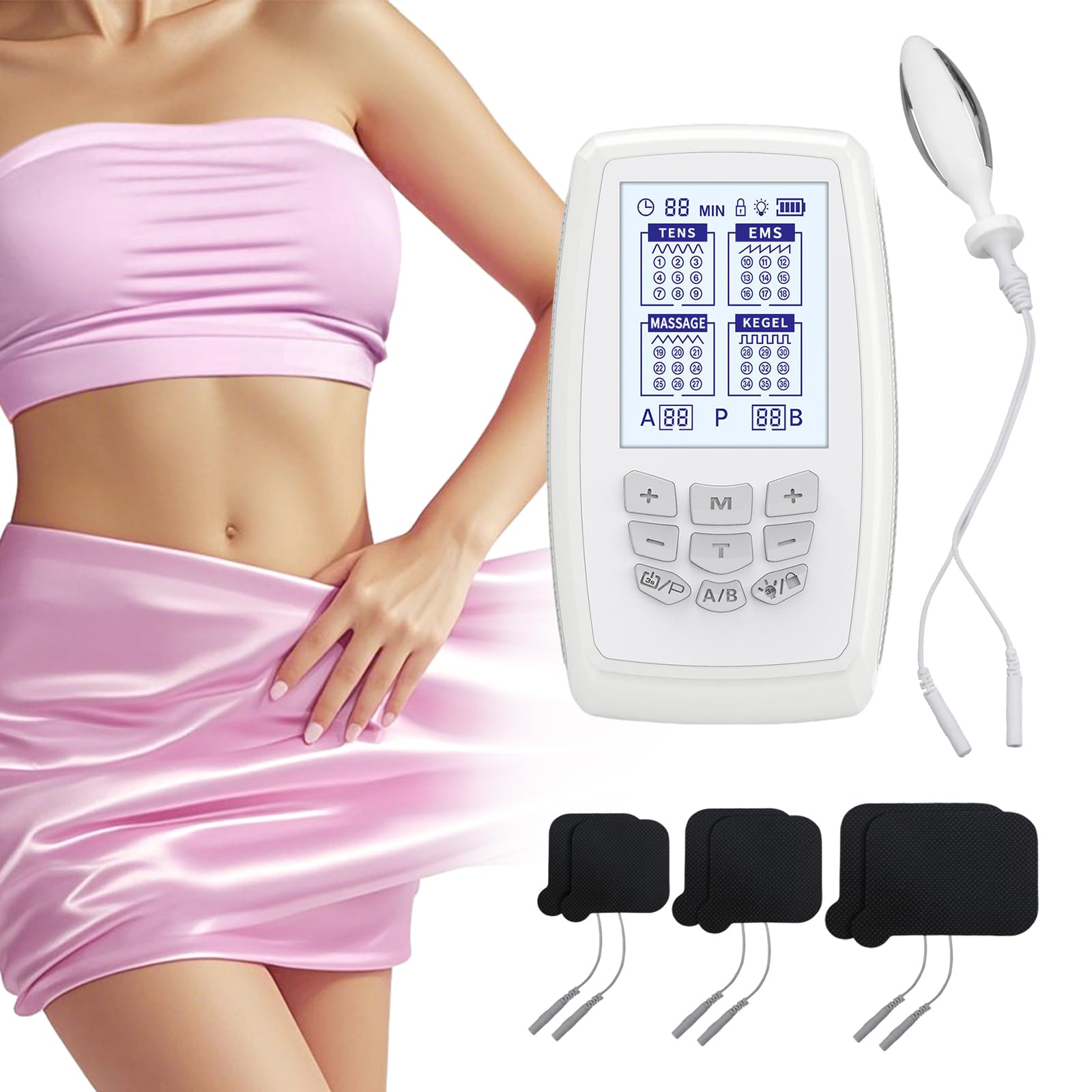 PAIM NRE Kegel Trainer shows dual EMS and TENS modes for pelvic training.