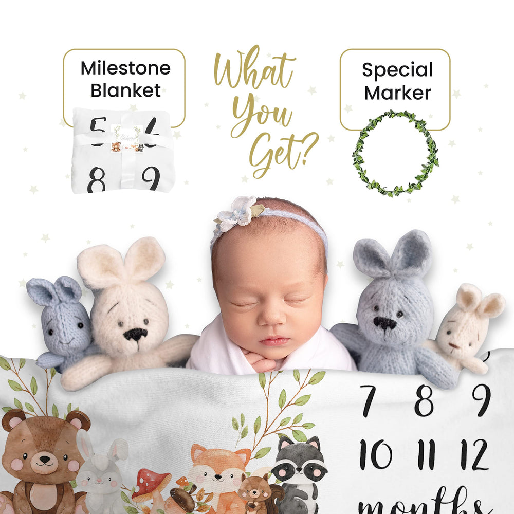 Paishanas woodland wreath-included setup as a ready-to-gift milestone backdrop