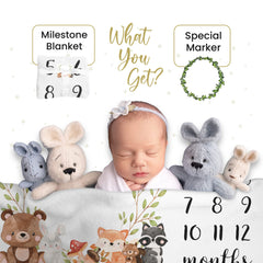 Paishanas woodland wreath-included setup as a ready-to-gift milestone backdrop