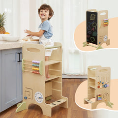 Paisure toddler tower side view emphasizes stability and easy access