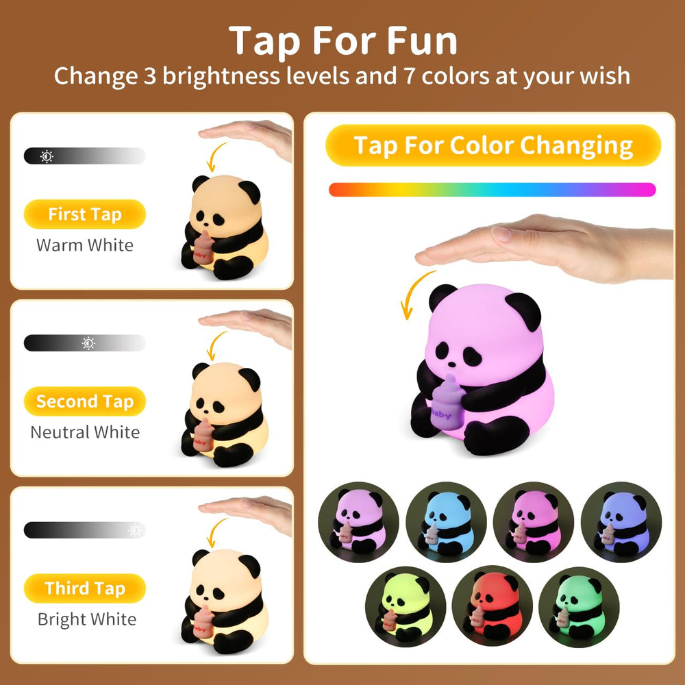 Pak Panda Night Light USB-C rechargeable for easy charging at home or travel