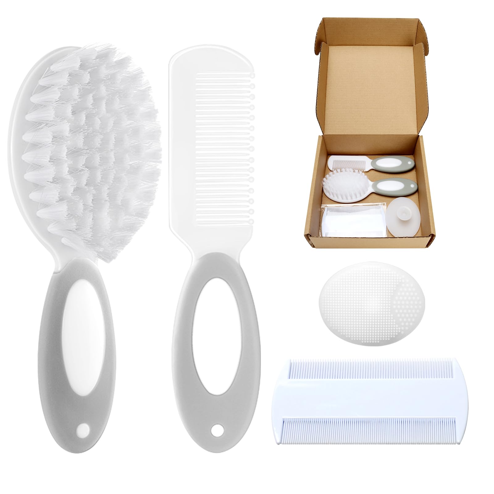 PAKENYESHA baby hair brush with soft bristles for gentle scalp care.