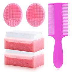 PAKENYESHA cradle-cap brush pink with soft bristles for gentle scalp care
