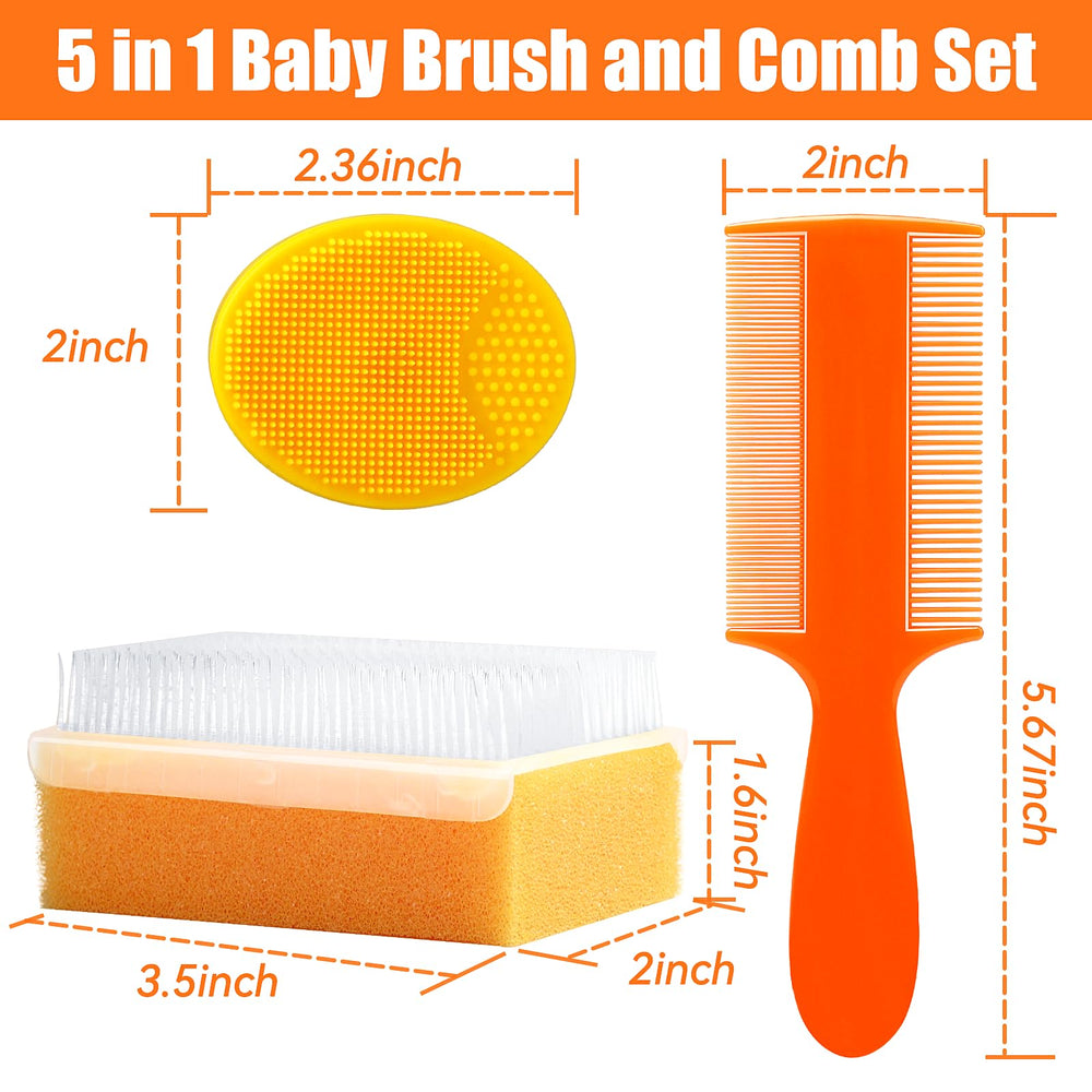 Pakenyesha cradle cap brush with sponge tip for thorough cleaning.