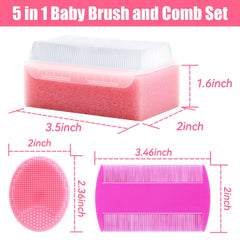 PAKENYESHA cradle cap brush with sponge surface for thorough cleaning during bath time