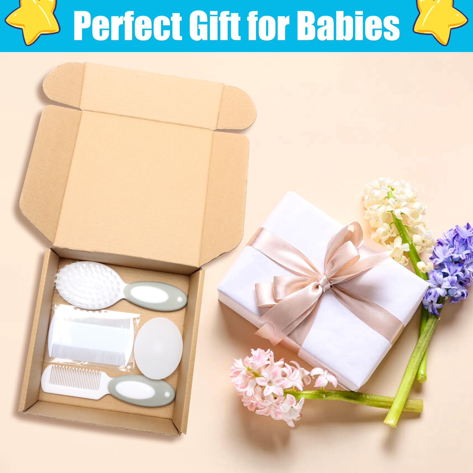 PAKENYESHA newborn grooming kit in grey for boys and girls.