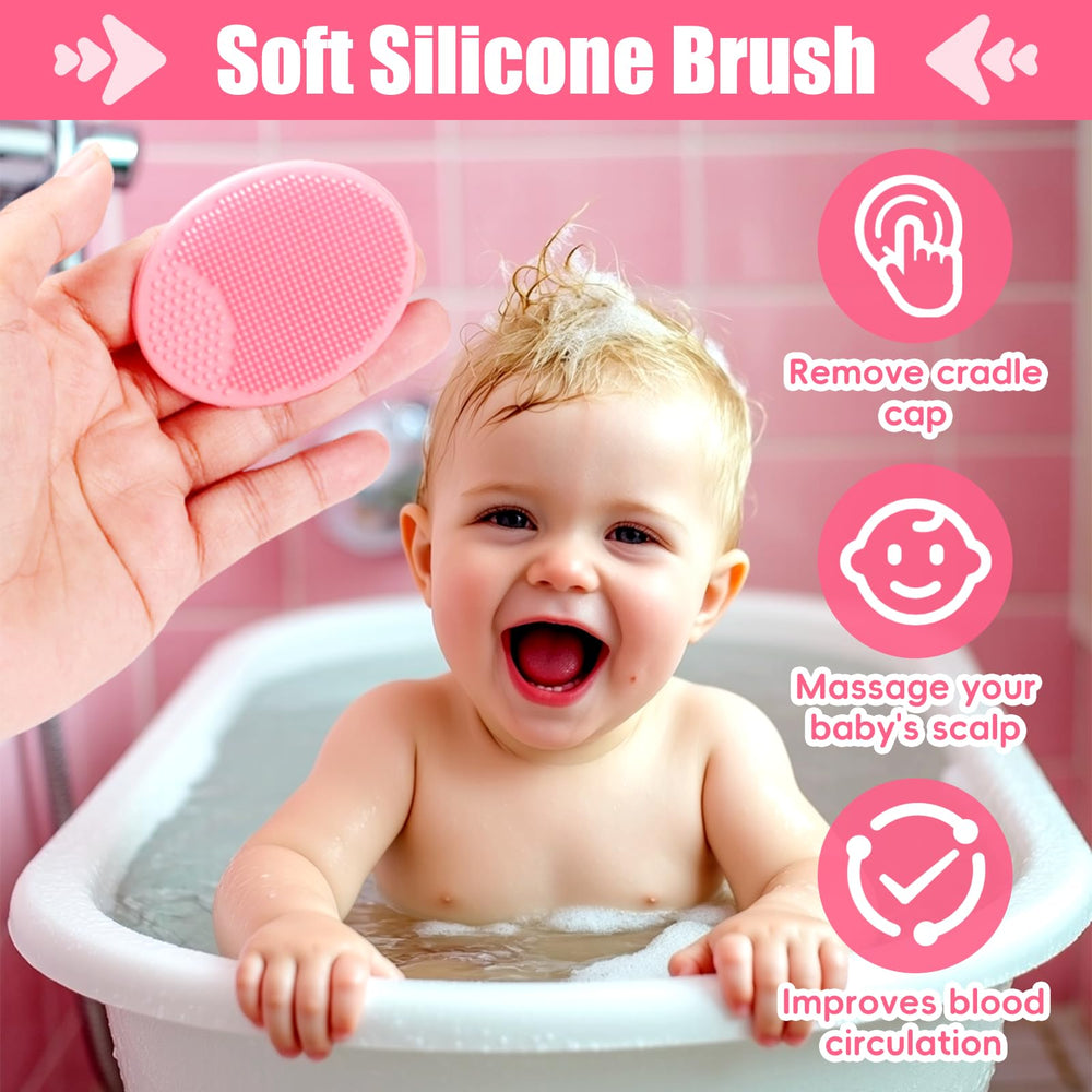 Pakenyesha silicone cradle-cap brush gently loosens cradle cap