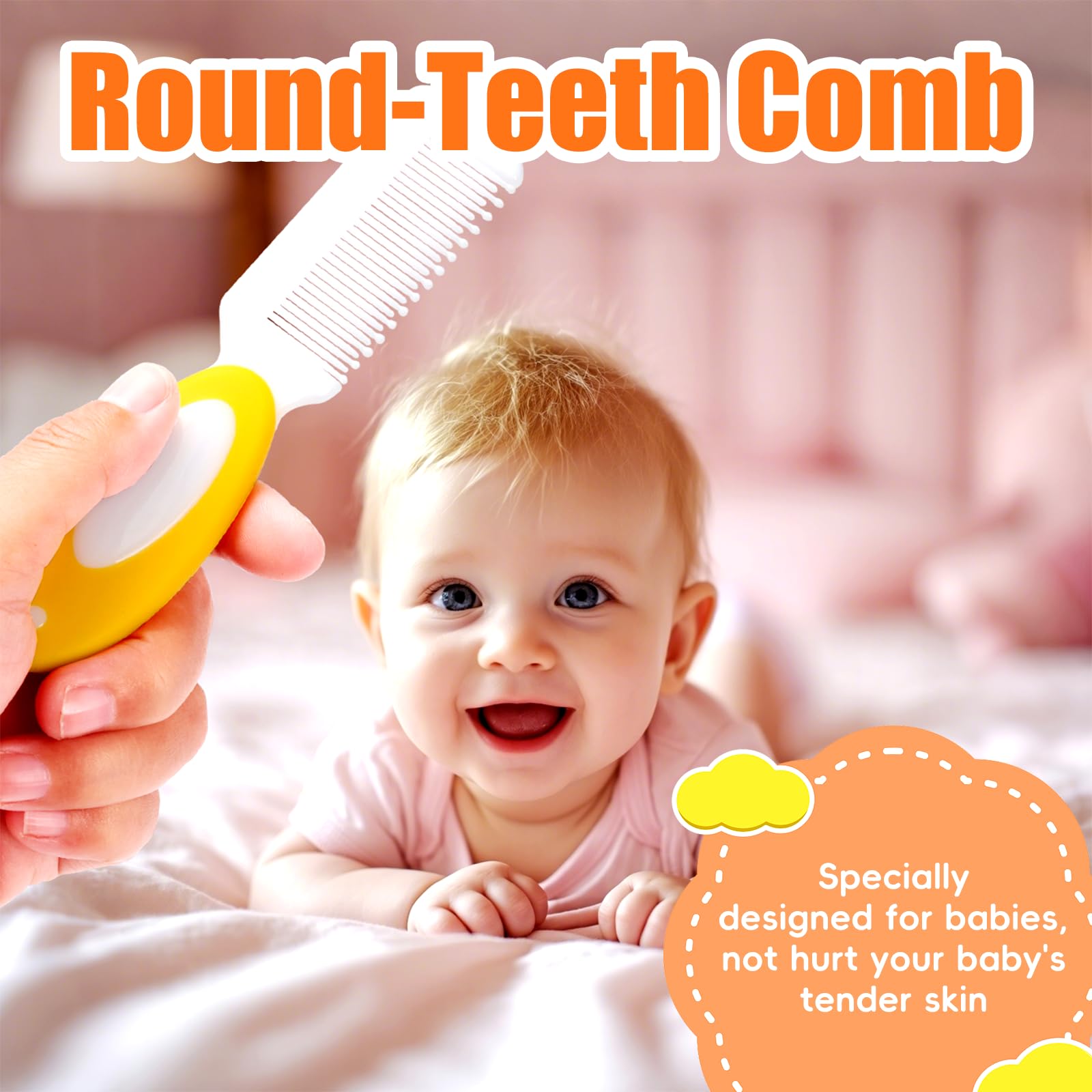 PAKENYESHA silicone cradle cap brush gently massages the scalp and loosens flakes.
