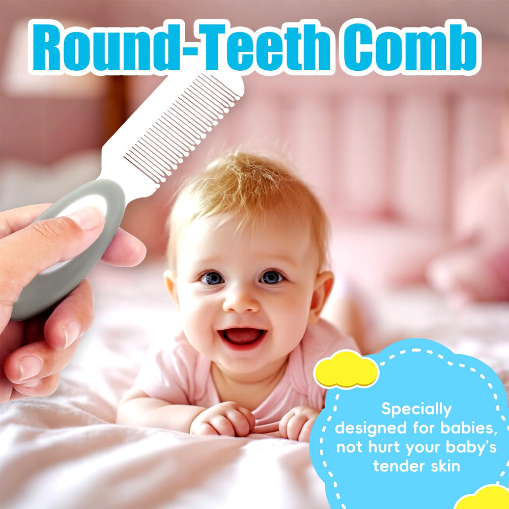 PAKENYESHA silicone cradle cap brush to massage and loosen flaky patches.