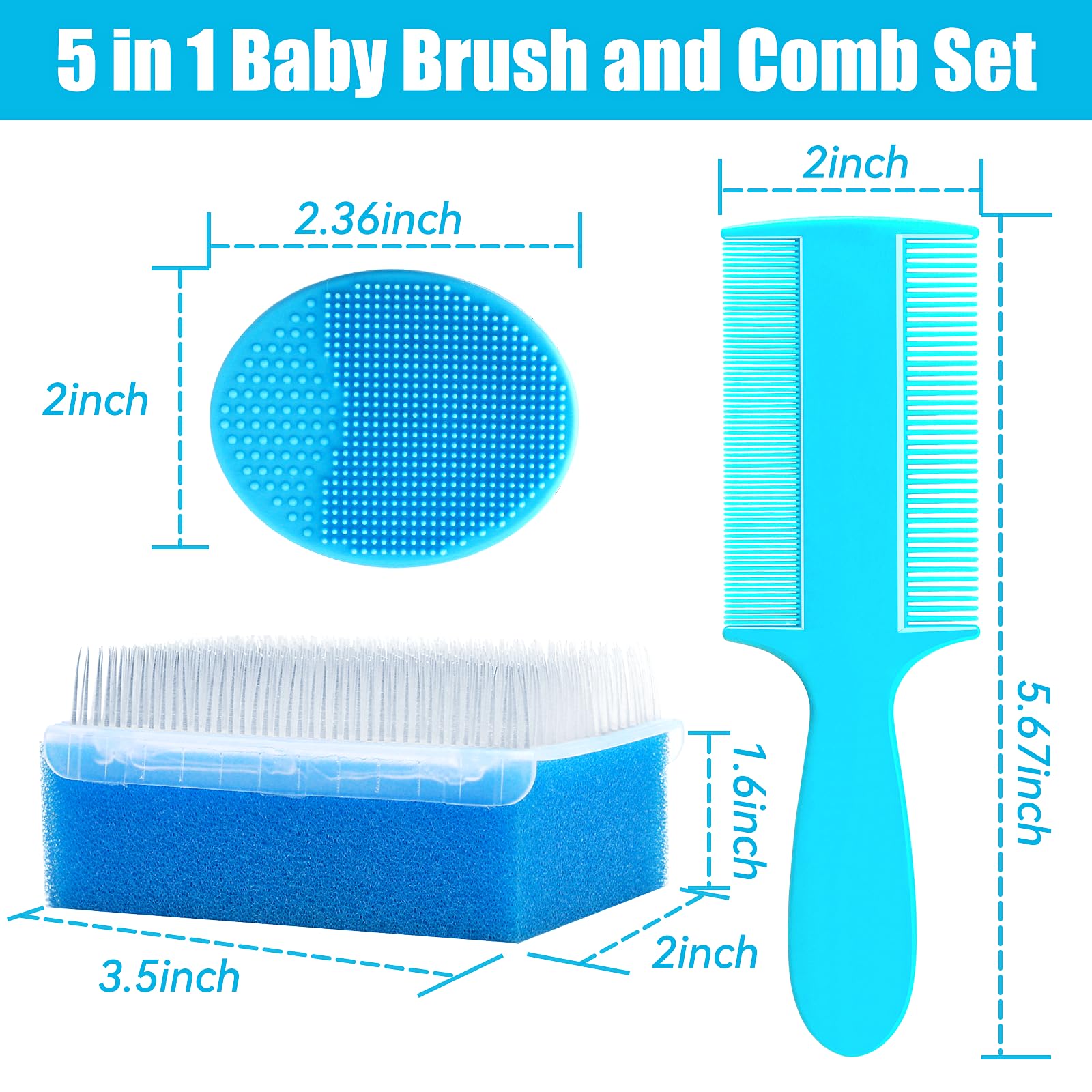 Pakenyesha sponge brush for thorough cradle cap cleaning