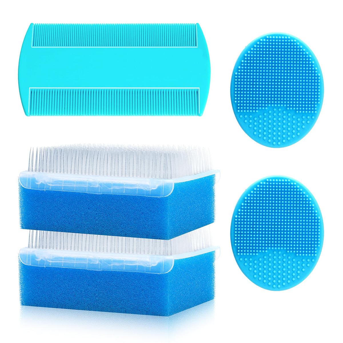 PAKENYESHA cradle cap brush set in blue packaging for gentle baby grooming.