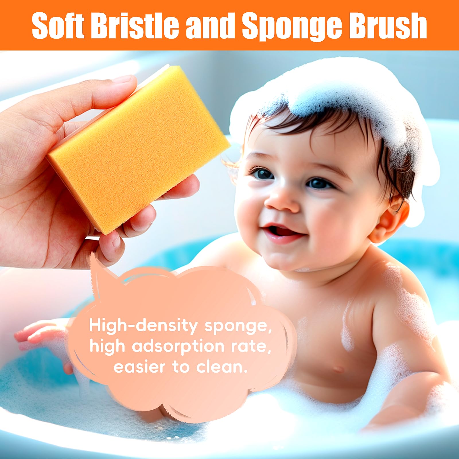 PAKENYESHA dual-sided baby comb orange for versatile hair care