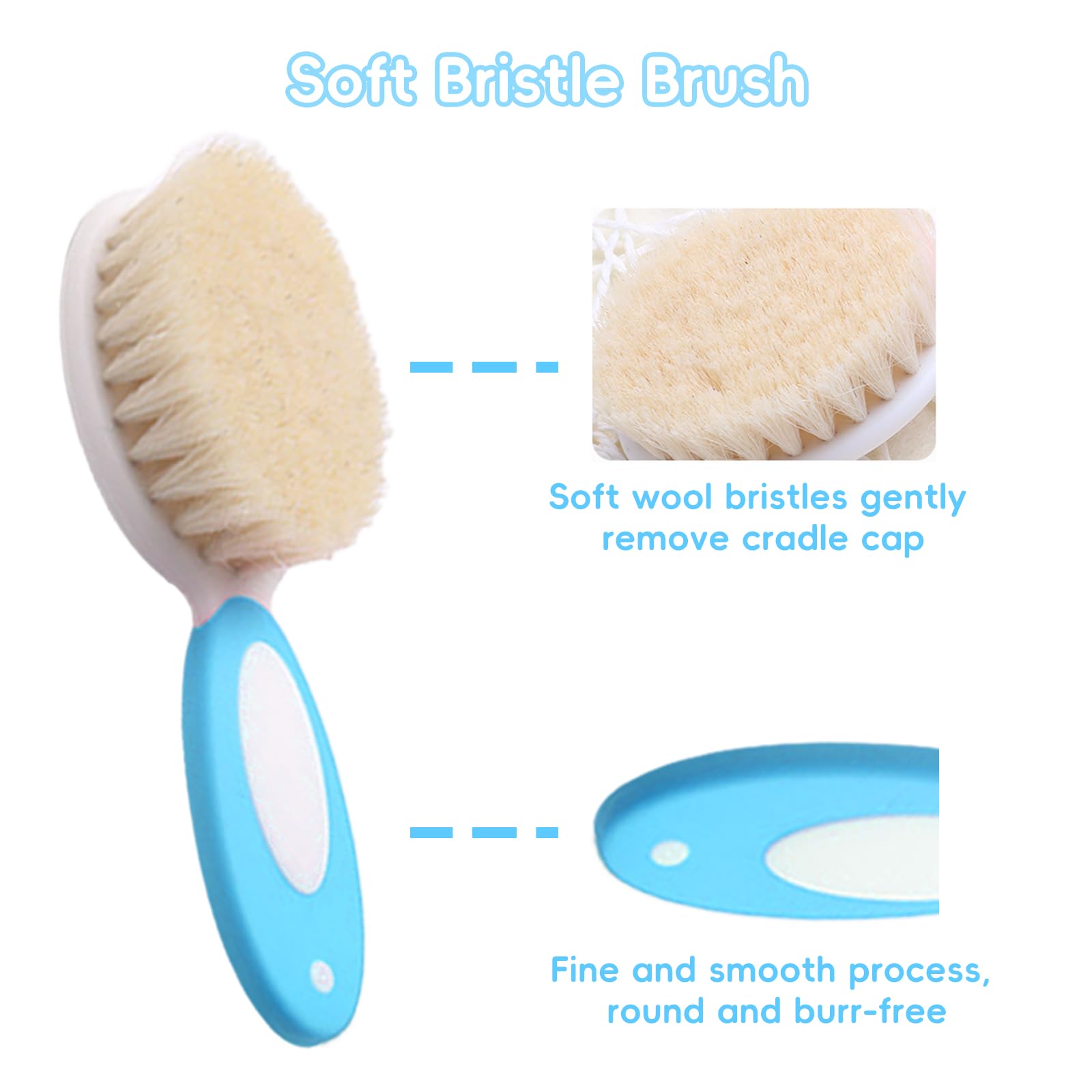 PAKENYESHA newborn grooming session with a soft-bristle brush.