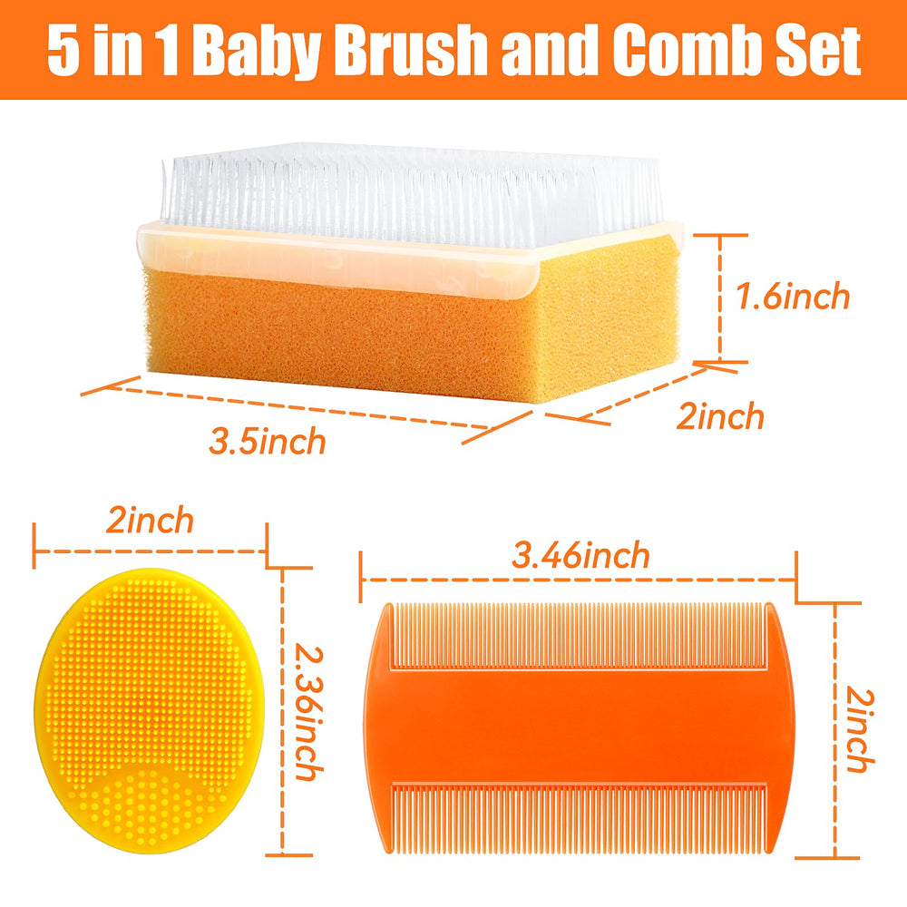 PAKENYESHA silicone cradle cap brush orange close-up showing soft silicone design