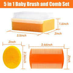 PAKENYESHA silicone cradle cap brush orange close-up showing soft silicone design