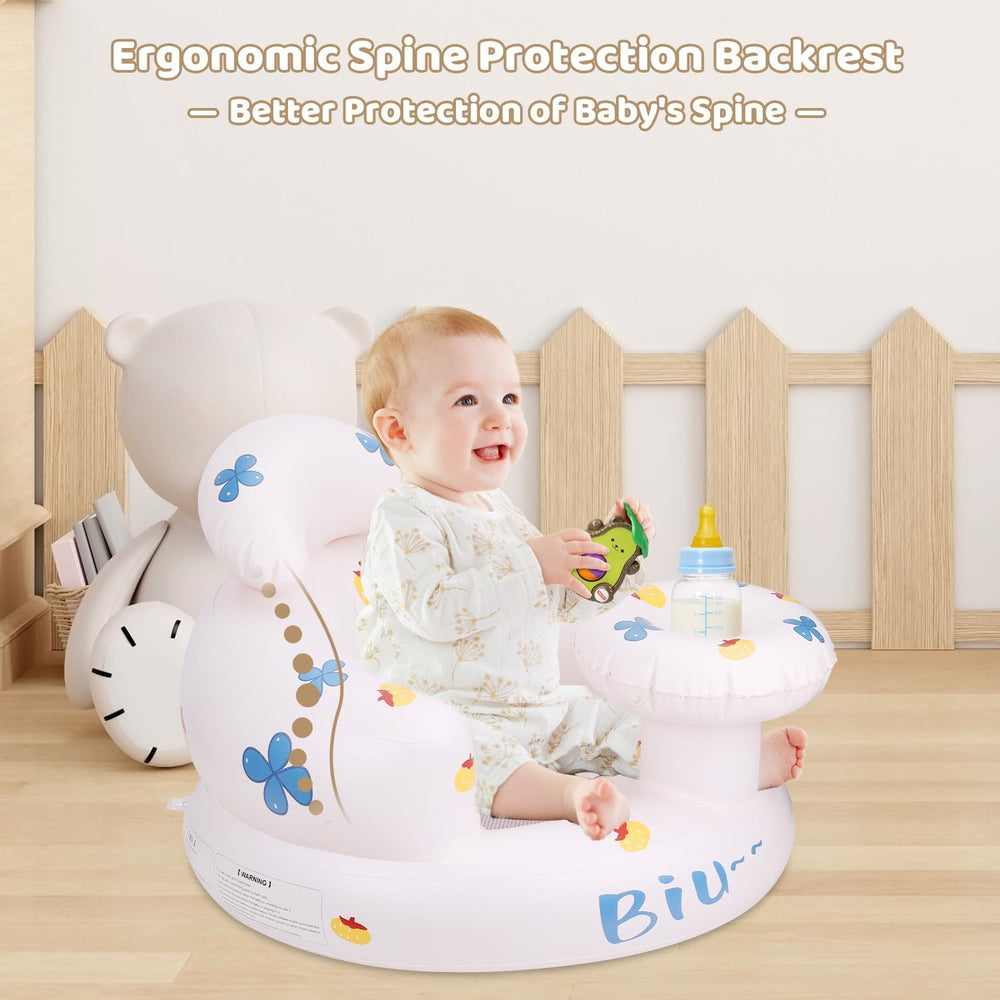 Pakoo inflatable seat with built-in pump enables fast, tool-free setup.
