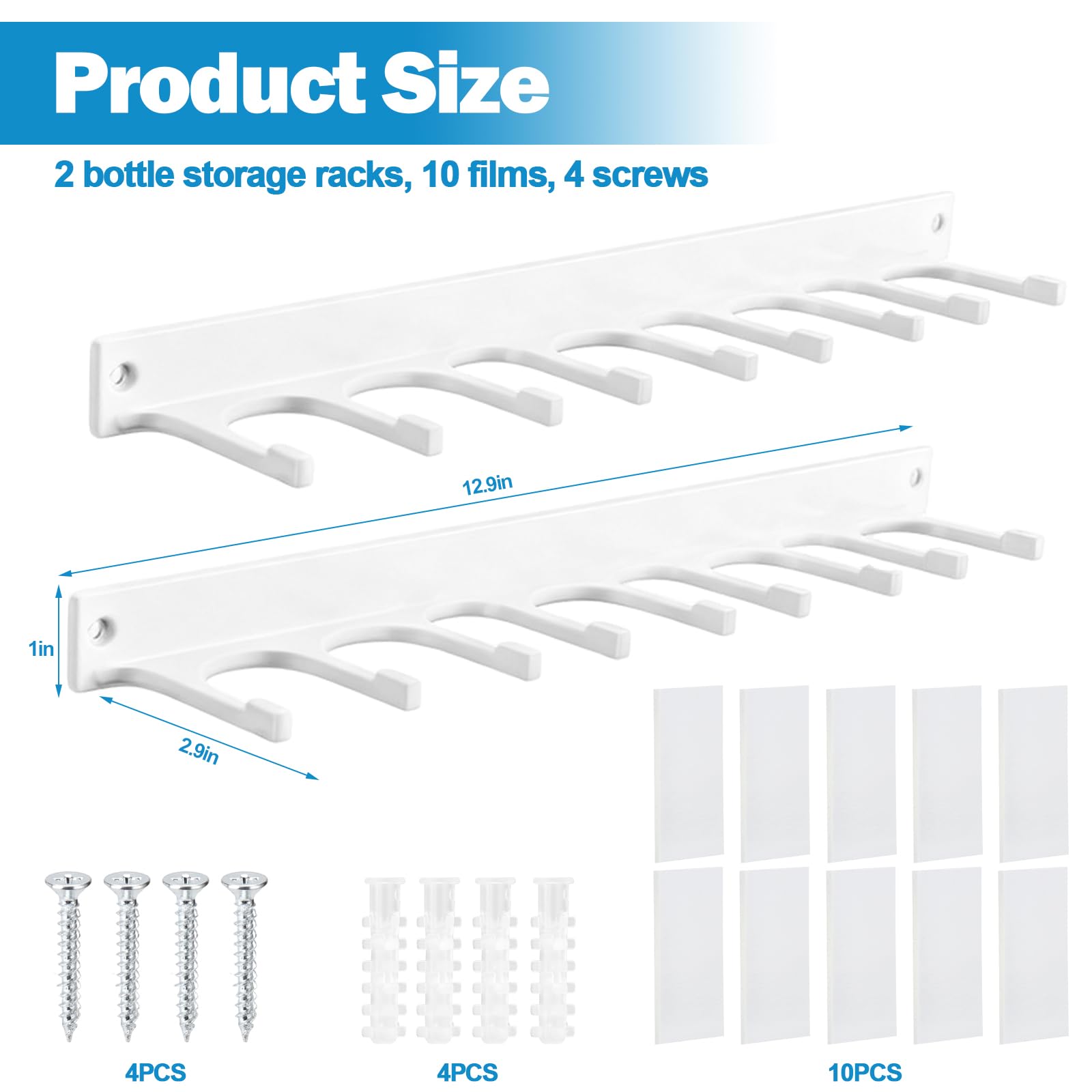 Palksky 2-piece bottle rack holds bottles and accessories in a compact setup.