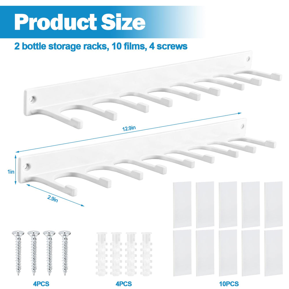 Palksky 2-piece bottle rack holds bottles and accessories in a compact setup.