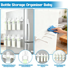 Palksky bottle storage organizer mounted in the fridge saves space and keeps bottles ready.