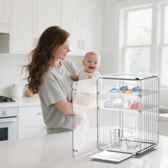 Palksky drying rack with drip tray dries bottles quickly and prevents messy puddles on counters