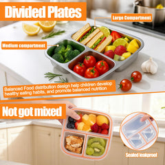 Palksky divided toddler plate with three sections keeps foods separate for balanced meals.