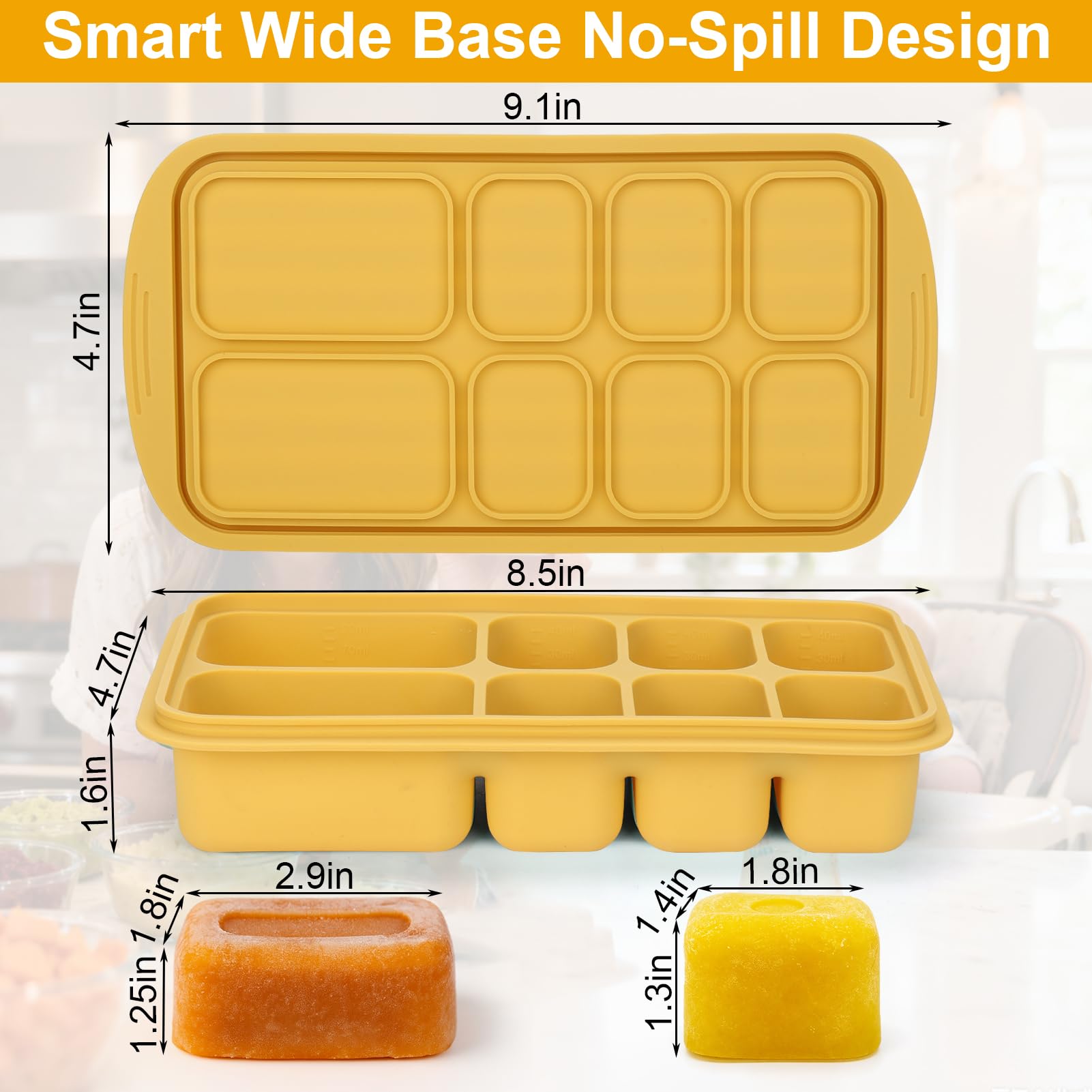 Palksky durable silicone freezer tray is reusable and freezer-safe