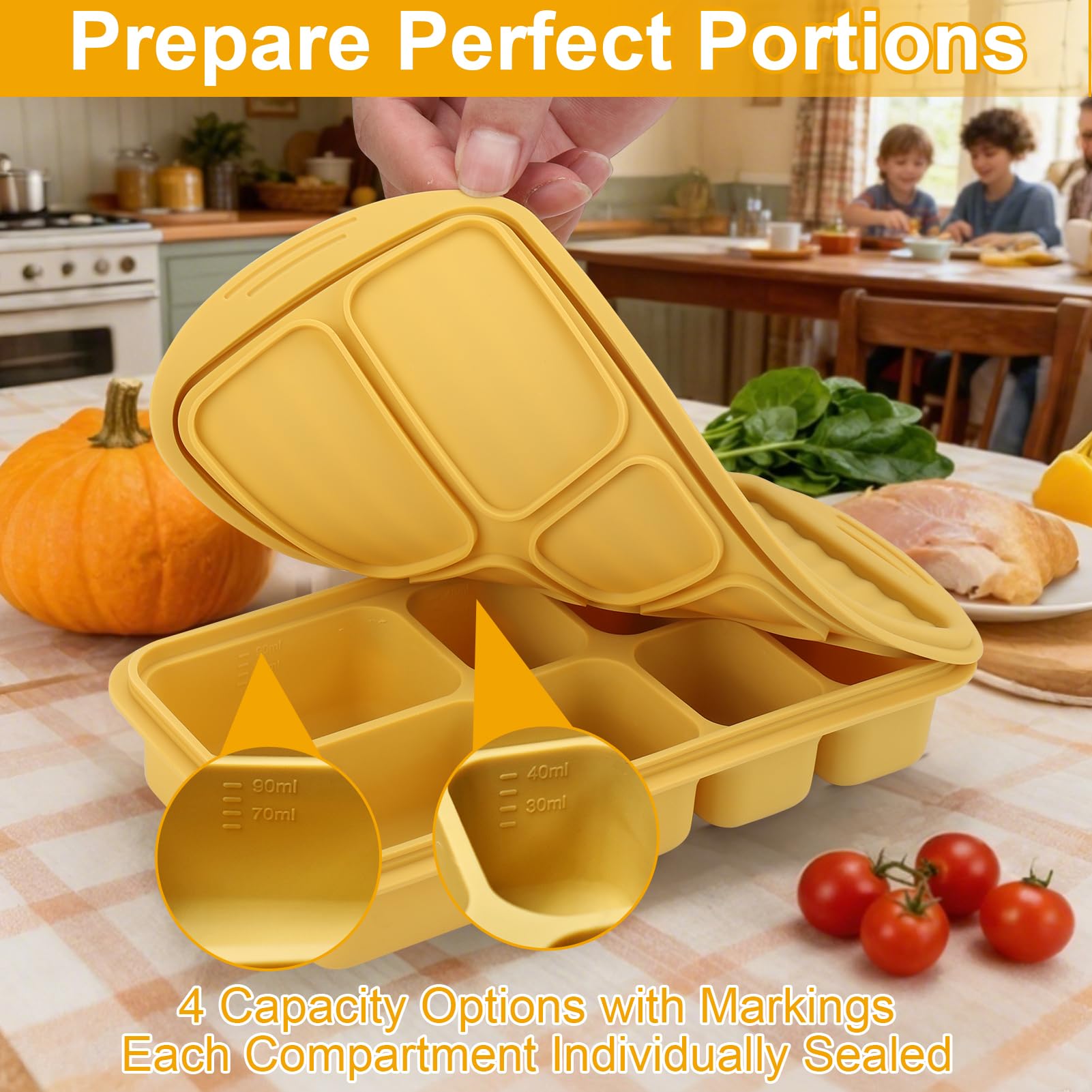 Palksky tray ideal for purées, breast milk, and homemade meals