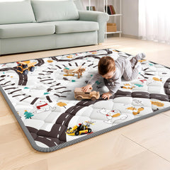 Palopalo 47x47in play mat hero image showing a spacious baby play area.