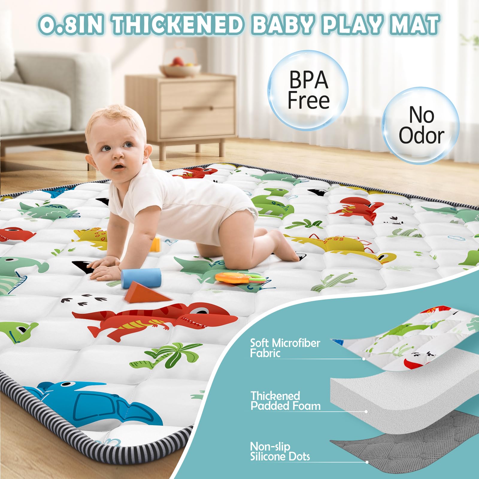 Palopalo Play Mat demonstrates non-slip bottom for stable, safe play surfaces.