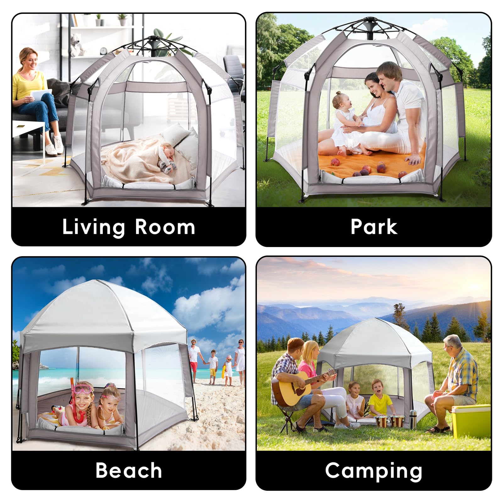 Palopalo Pop Up Playpen 0.8in mat provides cushioned comfort during play.