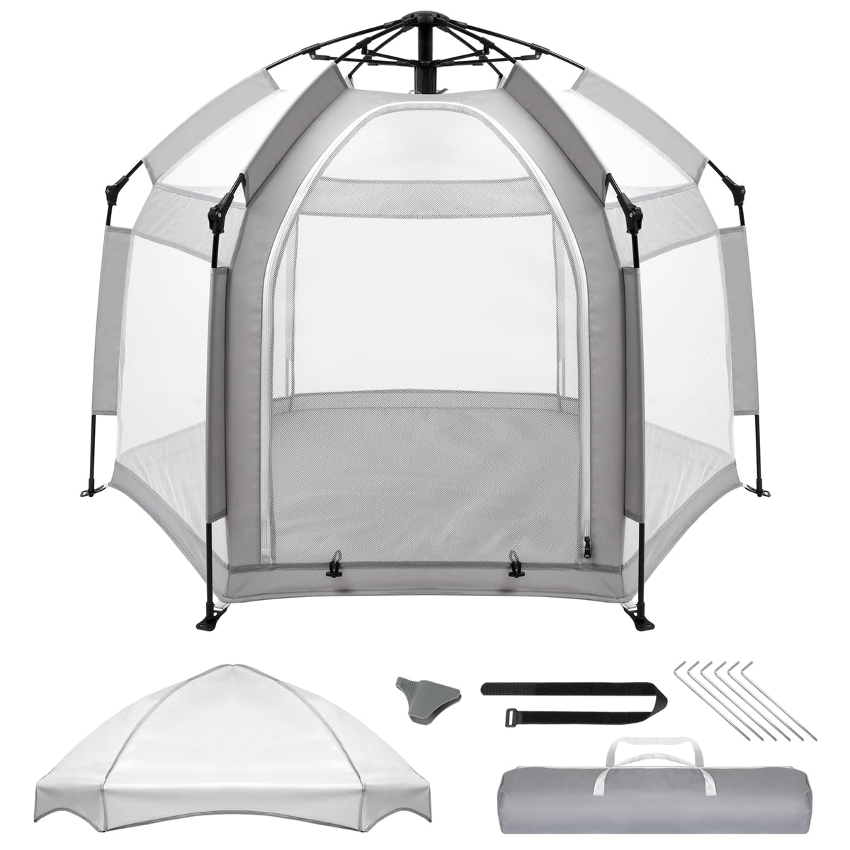 Palopalo pop up playpen with canopy and mosquito net provides sunny outdoor protection and comfort