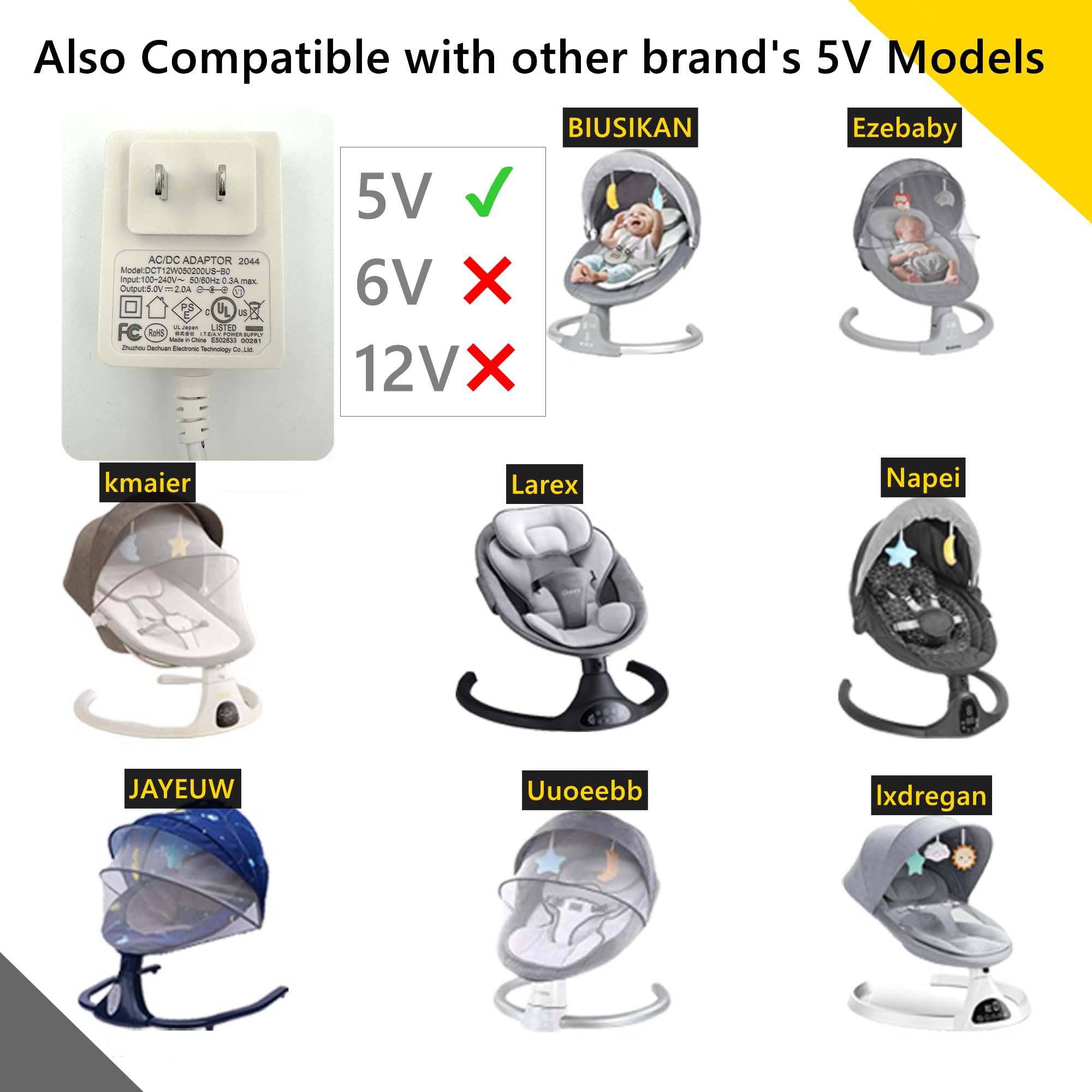 Palrey 5V power adapter next to Sweetpeace for safe charging
