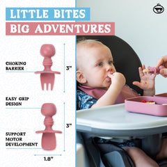 Palz and Pandy silicone baby spoon for gentle feeding on outings.