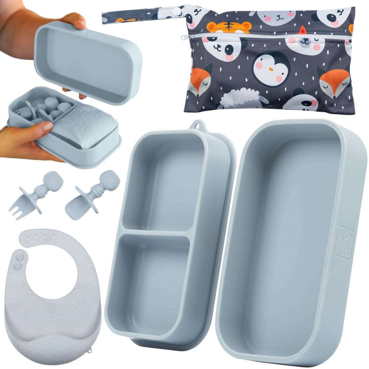 Palz & Pandy travel plates with suction for tidy meals